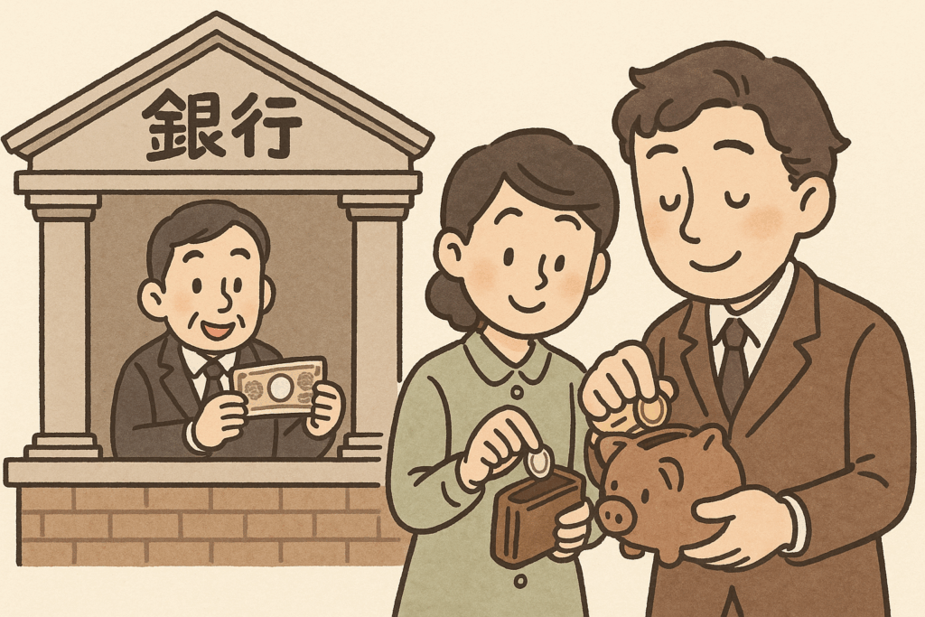 銀行と貯蓄の定着